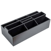 Classic Black Leather Remote Control Organizer (Coasters Available Separately)